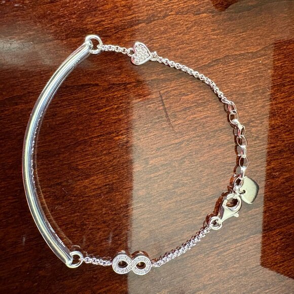 New Genuine Thomas Sabo sterling silver CZ Infinity Heart Lovebridge Bracelet - Picture 4 of 4